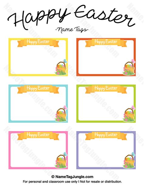 Free Printable Happy Easter Name Tags The Template Can Also Be Used