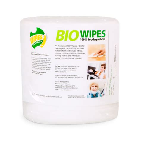 Biowipes 100 Biodegradable Antibacterial Wipes 4 Rolls Per Box