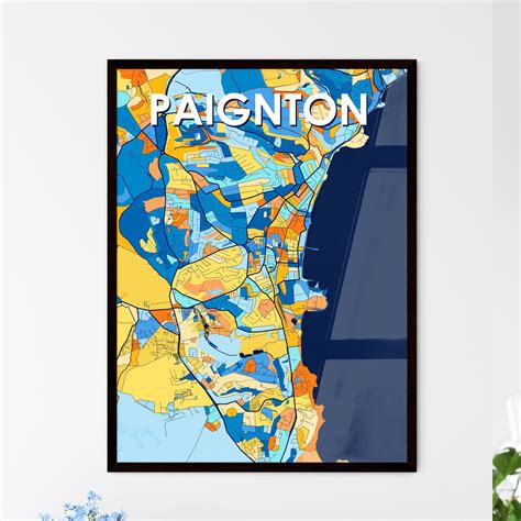 Paignton England Vibrant Map Poster – HEBSTREIT