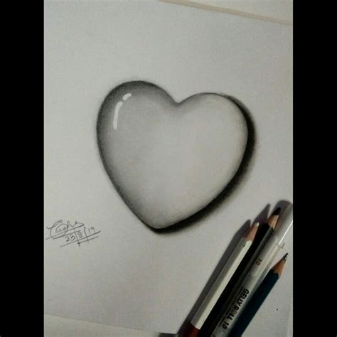 Shaded Heart Drawing