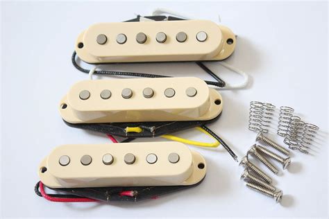 Artec Alnico Single Coil Strat Pickup Set Cream Cover From Korea