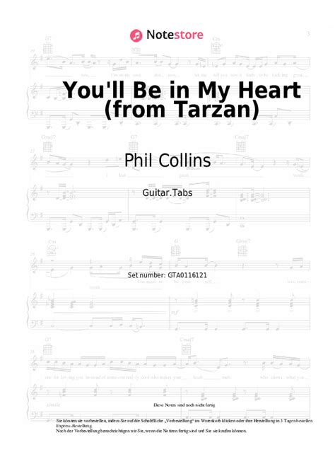 You Ll Be In My Heart From Tarzan Phil Collins Chords Tabs Gitarre