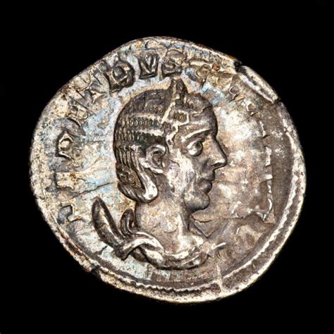 Herennia Etruscilla And Trajan Decius Hybrid Silver Antoninanus