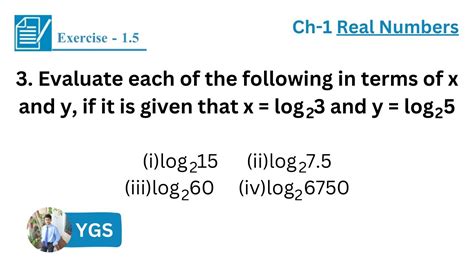 3 Evaluate Each Of The Following In Terms Of X And Y If It Is Given