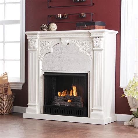 Kidwell Antique White Gel Fuel Fireplace Modern Indoor Fireplaces