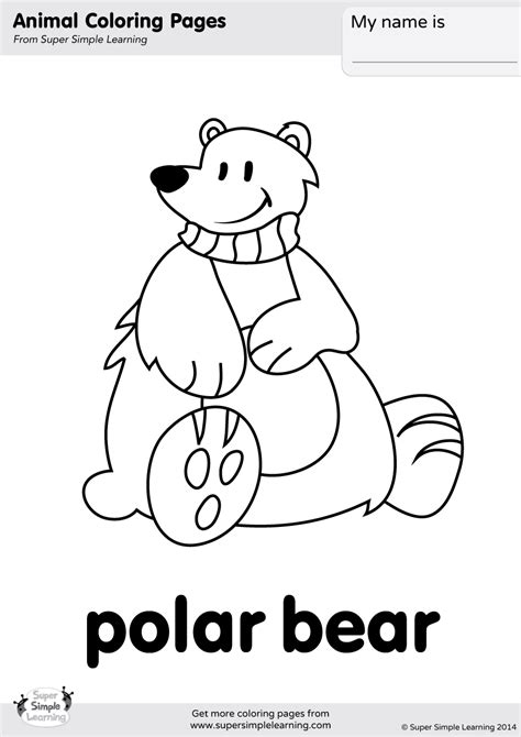 Polar Bear Coloring Page - Super Simple