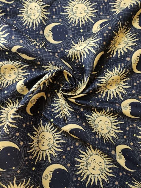 Sun Moon Star Celestial Fabric