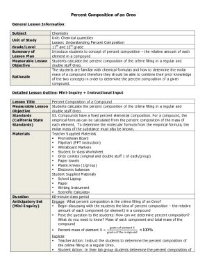 Fillable Online Oreo Percent Composition Docx Fax Email Print PdfFiller