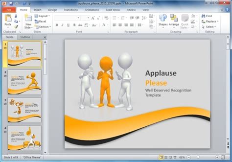 Animated Applause PowerPoint Template For Presentations