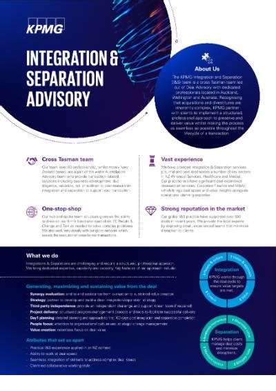 Integration Separation Kpmg New Zealand