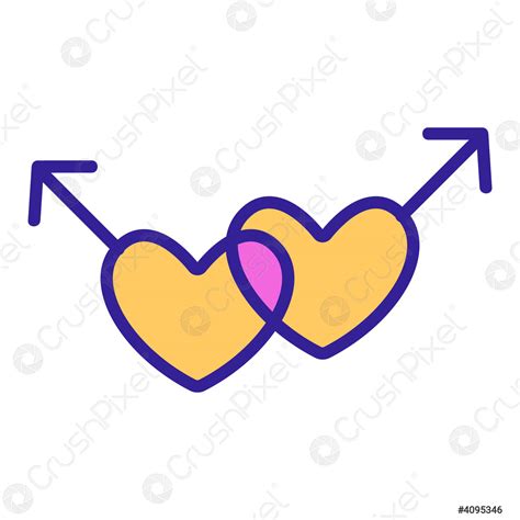 Same Sex Marriage Icon Vector Isolated Contour Symbol Illustration Stock Vector