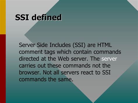 Ssi Server Side Includes Ssi Defined Server Side Includes Ssi Are