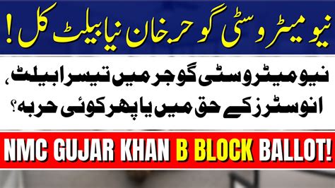 New Metro City Gujar Khan Balloting Date NMC Gujar Khan B Block