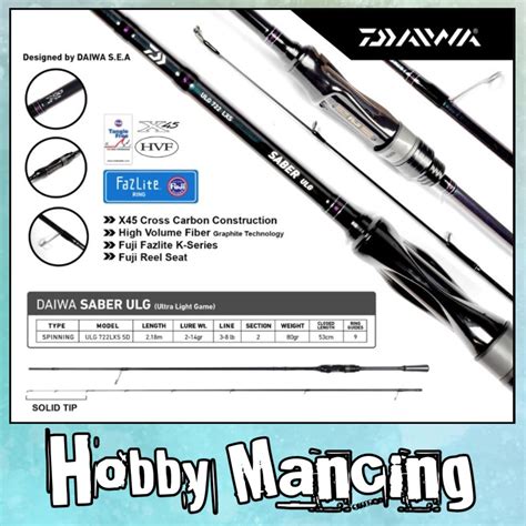 Jual Joran Daiwa Saber ULG 722LXS Ring Full Fuji Sambung 2