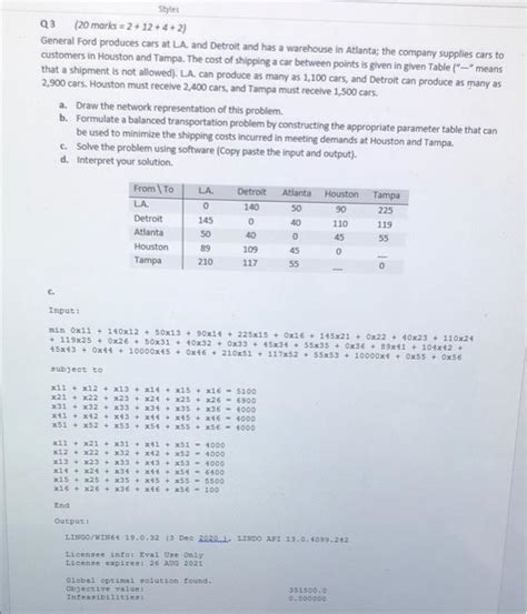 Solved Styles Q Marks General Ford Produces Chegg