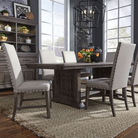 Liberty 823 DR Artisan Prairie Trestle Table Dining Room Set With