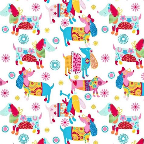 Dachshund Dog Cotton Fabric By The Yard Doxie Fabric Etsy