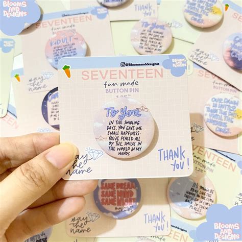 Seventeen Glitter Button Pins Seventeen Pins Kpop Pins 1 25 Shopee