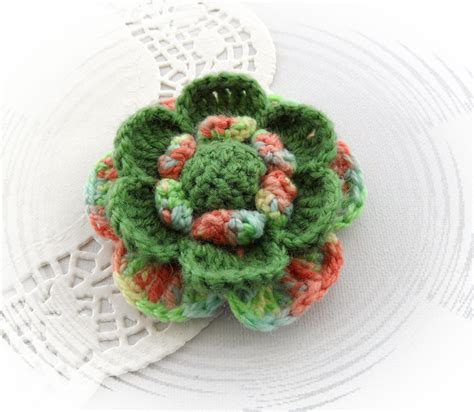 Crochet Wool Flower Brooch Etsy Shop CraftsbySigita Ref