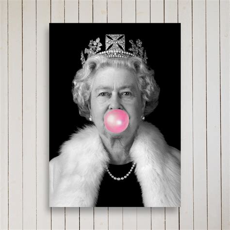 Queen Elizabeth Poster Bubble Gum Queen Elizabeth Wall - Etsy