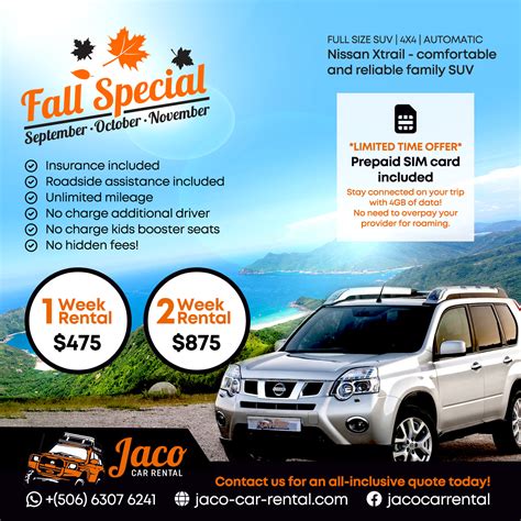 4×4 SUV Rentals – Jaco Car Rental