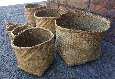 Handmade Flax Basket Harakeke Basket Maori Flax Weaving Etsy Uk