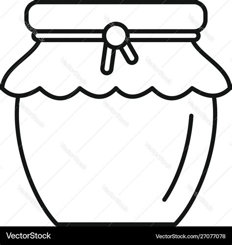 Honey Jar Icon Outline Style Royalty Free Vector Image