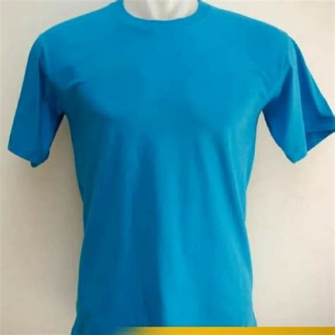 Jual Kaos Polos Cotton Combed S Lengan Pendek Biru Turkis Pria