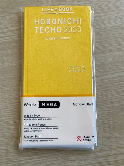 Hobonichi Weeks Mega Tropical Yellow Hard Cover English Etsy