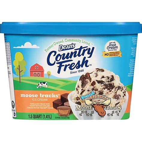 Deans Country Fresh Denali Original Moose Tracks Ice Cream 48 Oz