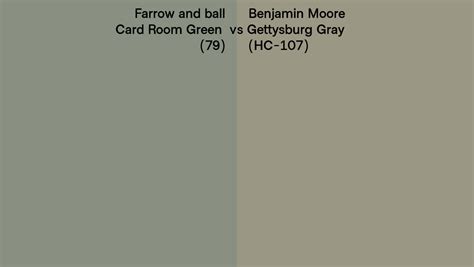 Farrow And Ball Card Room Green 79 Vs Benjamin Moore Gettysburg Gray