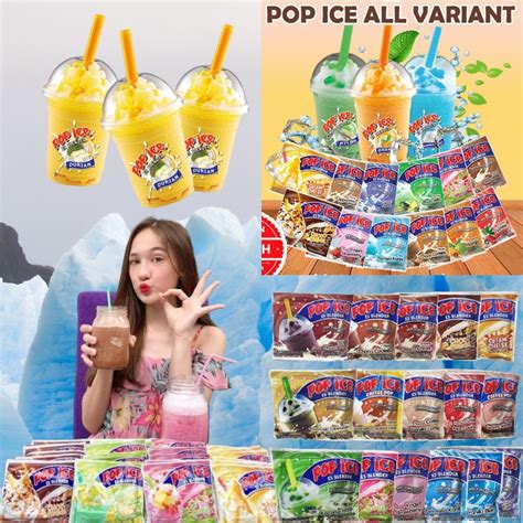 Borong Rm Pcs Pop Ice Es Blender Aneka Rasa Gram Sachet