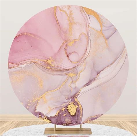 Amazon Yeele X Ft Pink Purple Gold Texture Marble Round