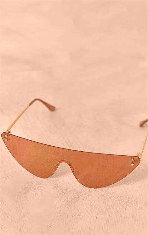 Pink Mirror Frameless Visor Sunglasses Accessories Prettylittlething Usa