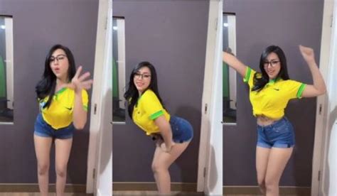 Beri Dukungan Ke Brasil Gaya Angela Lorenza Goyang Hot Pakai Jersey Bikin Netizen Salfok