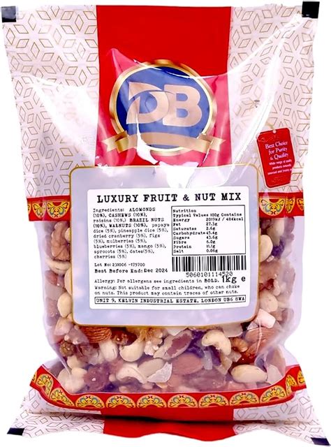 Luxury Fruit And Nut Mix 1kg Bag Sweets Tub Substitute Mixed Nuts