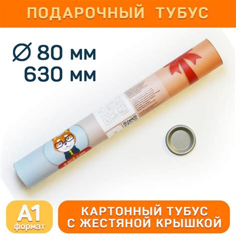 Картонный тубус формат А1 для бумаги, плакатов, рисунков Подарочный ...