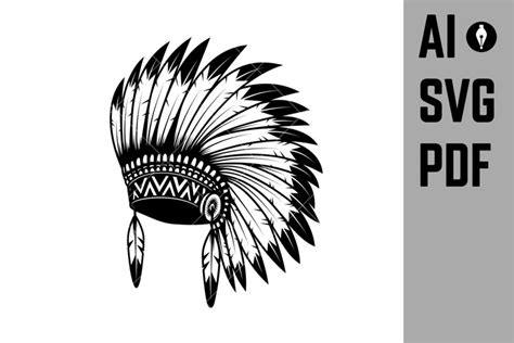 Illustration of native american headdress. Design element