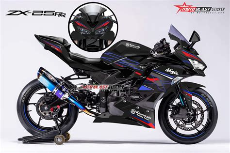 Modifikasi Striping Kawasaki Ninja ZX25R Black KRT Blue Prototype 2023