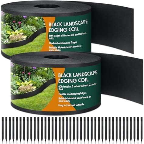 Amazon Sasylvia Black Plastic Landscape Edging Coil Inch X