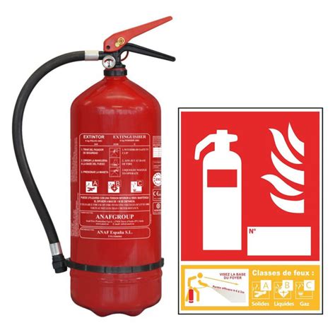 Extincteur Poudre 6 Kg Classe De Feu ABC