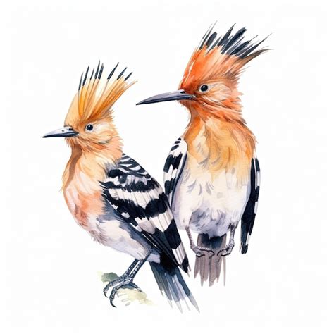 Premium AI Image Two Hoopoe Birds Illustration AI GenerativexA