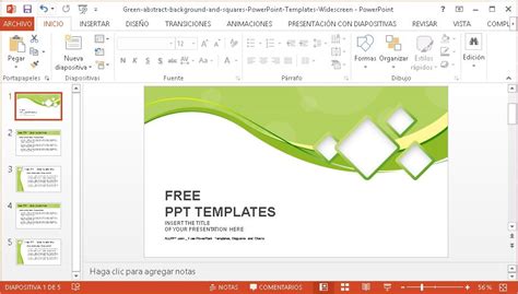 Plantilla Powerpoint Cuadros Verdes Plantillas Power Point Gratis