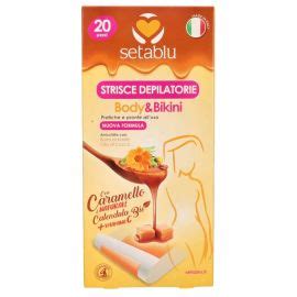 SETABLU STRISCE BODY BIKINI CARAMELLO E CALENDULA PZ