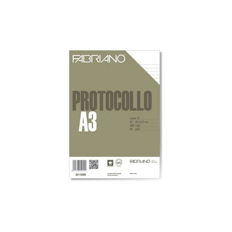 Fogli Protocollo Fabriano Protocollo Bianco G M X Cm Rigato A