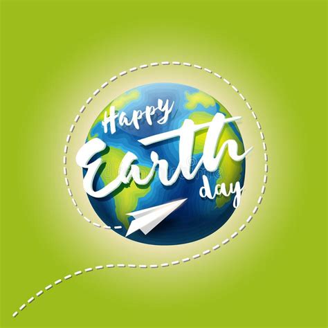 Cartoon Earth Day Gru Karte Oder Banner Mit Erdkugel Isoliert Auf