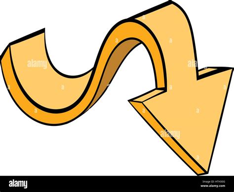 Yellow Wavy Arrow Icon Icon Cartoon Stock Vector Image And Art Alamy