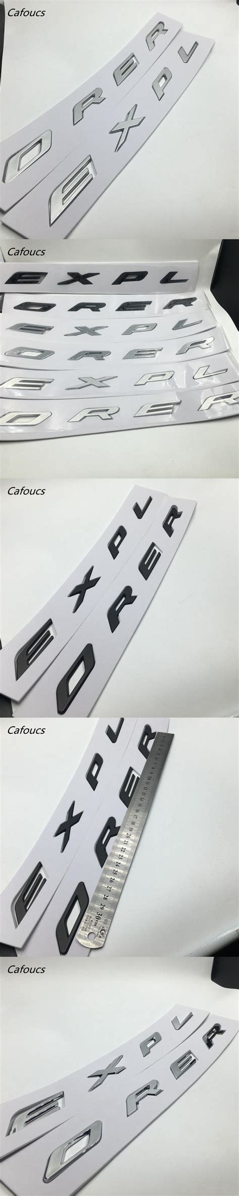 3D EXPLORER Letters Hood Emblem Silver Chrome Black Logo Sticker For