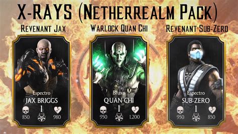 Mkx X Rays Netherrealm Pack Revenant Jax Revenant Sub Zero Warlock Quan Chi Mkx Ios Android