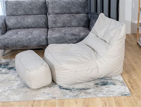 Cruz Bean Bag Chair with Ottoman (Tech Fabric) | Home Decor & Lifestyle ...